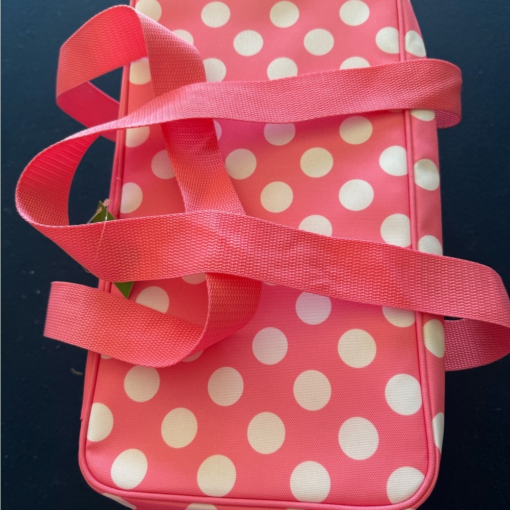 Kate Spade Pink &White insulated tote with Polka Dots, sturdy zipper /handles💗🤍💗 - Picture 5 of 14